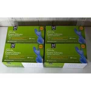 Members Mark Nitrile Exam Gloves Medium Blue 800ct Powder-Free Lot of 4